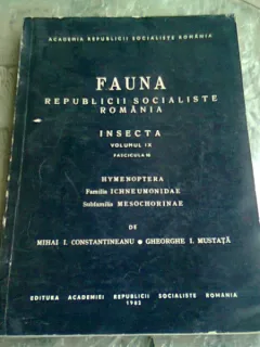 FAUNA REPUBLICII POPULARE ROMANE , INSECTA , VOL.IX, FASCICOLA 10 - MIHAI I. CONSTANTINEANU