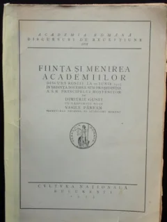 FIINTA SI MENIREA ACADEMIILOR - DIMITRIE GUSTI