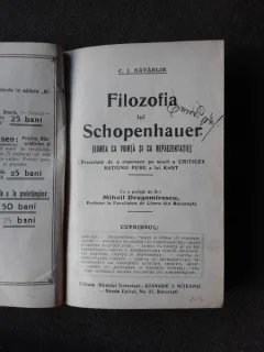 FILOZOFIA LUI SCHOPENHAUER - C.I. NAVARLIE