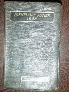 FORMULAIRE ASTIER 1928
