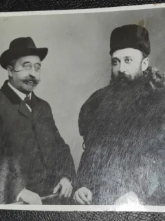 Fotografie, A.C. Cuza impreuna cu N. Iorga la Valenii de Munte, an 1910