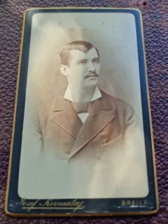 Fotografie barbat Braila, 1889, tip CDV