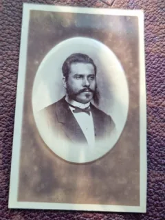 Fotografie barbat cu barba si perciuni, tip CDV