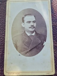 Fotografie barbat cu mustata, tip CDV