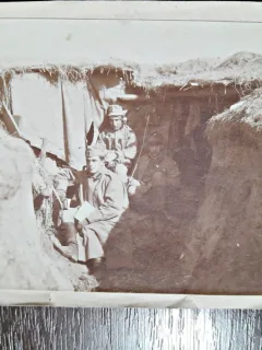 Fotografie CDV, soldati in transee