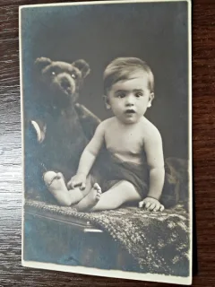 Fotografie copil, tip Carte Postala, perioada interbelica, necirculata