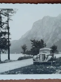 Fotografie, cu automobilul, la plimbare prin Salzkammergut, 1936