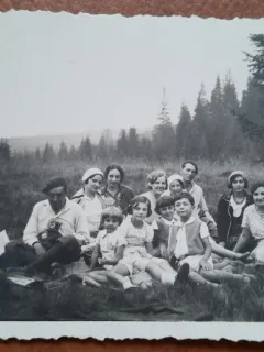 Fotografie, familia Litarczek si prietenii in excursie la munte, 1931