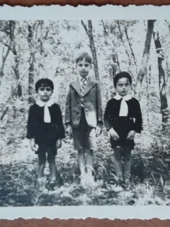 Fotografie, Geo Litarczek, parintele radiologiei romanesti impreuna cu doi prieteni, padurea Baneasa 1935