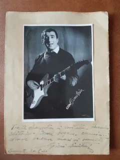 Fotografie Gioni Dimitriu, 1966, cu dedicatia si semnatura lui Gioni Dimitriu