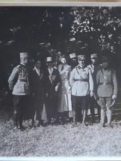 Fotografie, grup de militari si civili, perioada interbelica