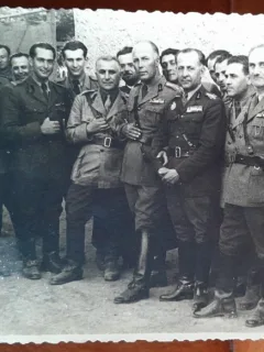 Fotografie, grup de ofiteri si subofiteri, perioada interbelica