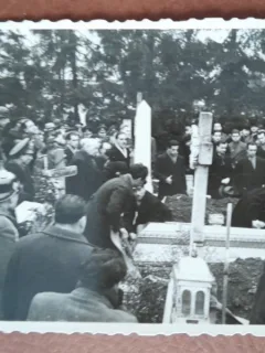 Fotografie, la inmormantarea generalului Virgil Badulescu, 1944