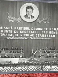 Fotografie, Nicolae Ceausescu la tribuna Congresului Partidului Comunist Roman