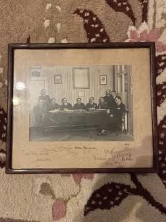 Fotografie de grup cu  semnaturi olografe 1938, cercetasie