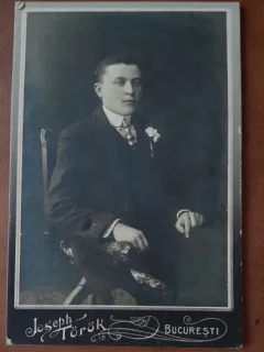 Fotografie pe carton, barbat, 1908