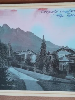 Fotografie pe carton, Carpatii Centrali Muntii Tatra, inceput de secol XX