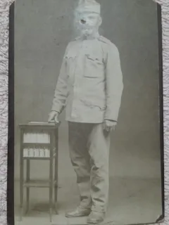 Fotografie pe carton, militar, 1985