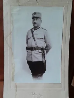 Fotografie pe carton, ofiter roman 1919, Campania de ocupare Budapesta