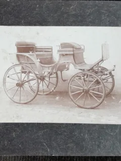 Fotografie pe carton, trasura inceput de secol XX