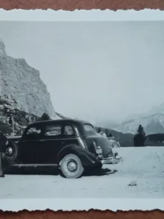Fotografie, tatal lui Geo Litarczek, parintele radiologiei romanesti, la Falzarego, cotas 2117, 1935
