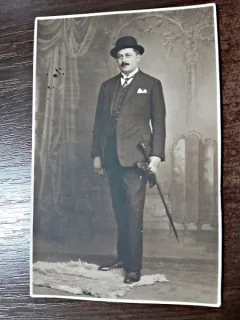 Fotografie tip Carte Postala, barbat, 1924, necirculata