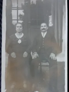 Fotografie tip Carte Postala, Barbat si femeie, perioada interbelica