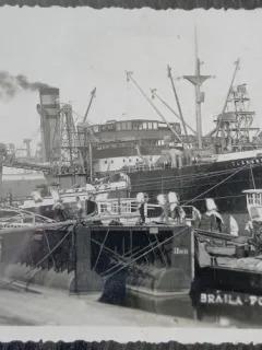 Fotografie tip Carte postala, Braila, portul, anii 50