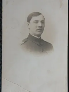 Fotografie tip Carte Postala, Caporal in armata romana, 1928