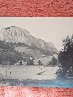 Fotografie tip carte postala, Cheile Bicazului, perioada interbelica