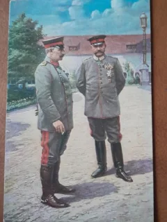 Fotografie tip carte postala, doi miltari, 1915