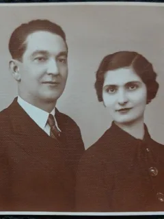 Fotografie tip Carte Postala, Femeie si barbat, 1937