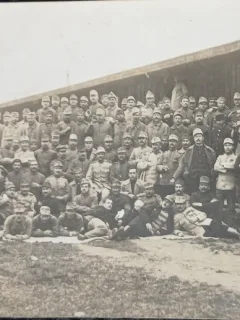 Fotografie tip Carte Postala, Grup de militari din perioada primului razboi mondial
