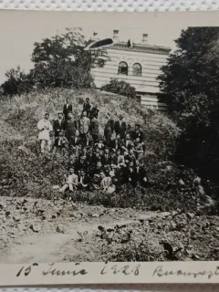Fotografie tip Carte postala, Grup de prieteni, Bucuresti 1928