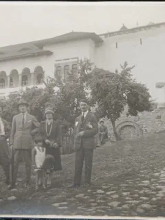 Fotografie tip Carte Postala, Grup la munte in excursie, perioada interbelica