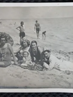 Fotografie tip Carte Postala, La plaja la Techirghiol, 1931