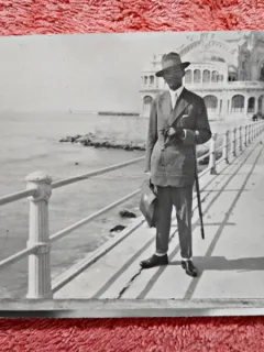 Fotografie tip carte postala, la plimbare pe langa Cazinoul din Constanta, 1918