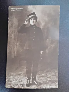 Fotografie tip carte postala, Maria Cinski in Fata Poznasa, inceput de secol XX