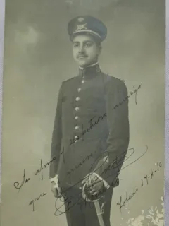 Fotografie tip carte postala, militar, 1910