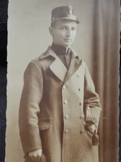 Fotografie tip carte postala, militar, 1918