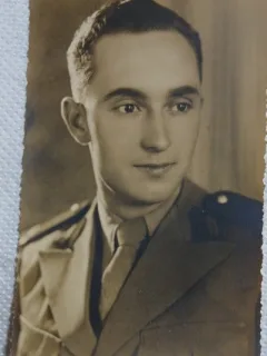 Fotografie tip Carte postala, Militar din perioada celui de-al doilea razboi mondial