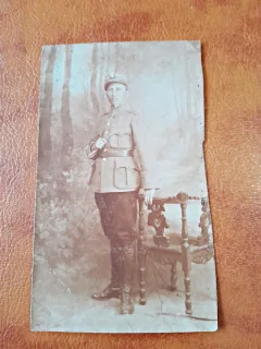 Fotografie tip Carte Postala, militar in 1917, necirculata