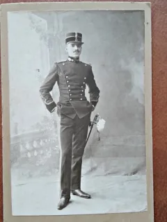 Fotografie pe carton, militar inceput de secol XX