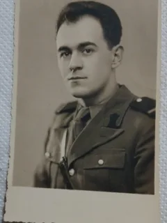 Fotografie tip Carte postala, militar perioada celui de-al doilea razboi mondial