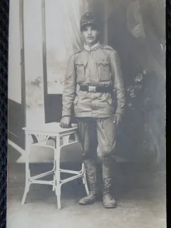 Fotografie tip Carte Postala, Militar, perioada interbelica
