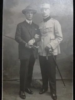Fotografie tip Carte Postala, Militar si civil, cca. 1911