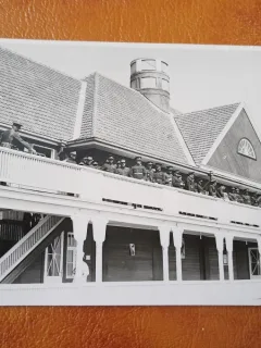 Fotografie tip Carte Postala, militari la balcon, perioada interbelica, necirculata