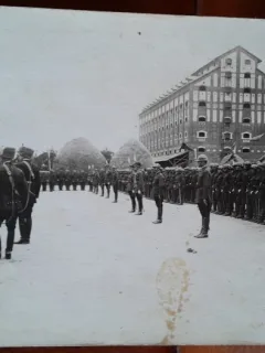 Fotografie tip carte postala, militari, perioada interbelica