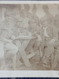 Fotografie tip Carte postala, militari romani in primul razboi mondial