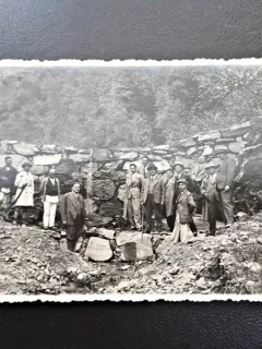 Fotografie tip carte postala, Ministru V, Nitescu in perimetrul Capalna, ocolul Sebes
